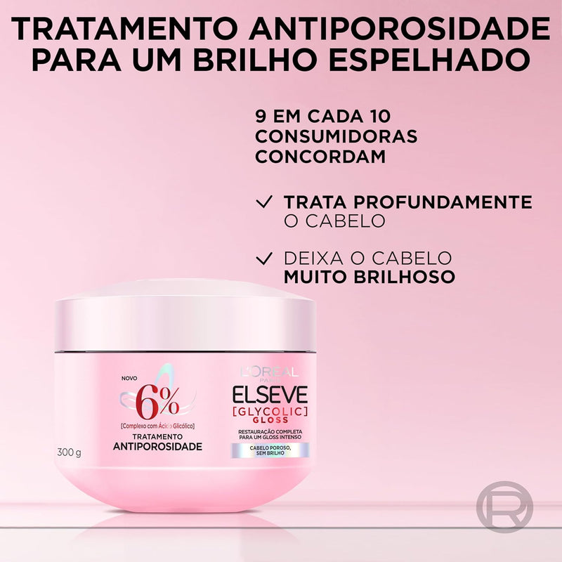 Kit Glycolic Gloss Shampoo + Condicionador + Acidificante + Creme de Tratamento + Sérum