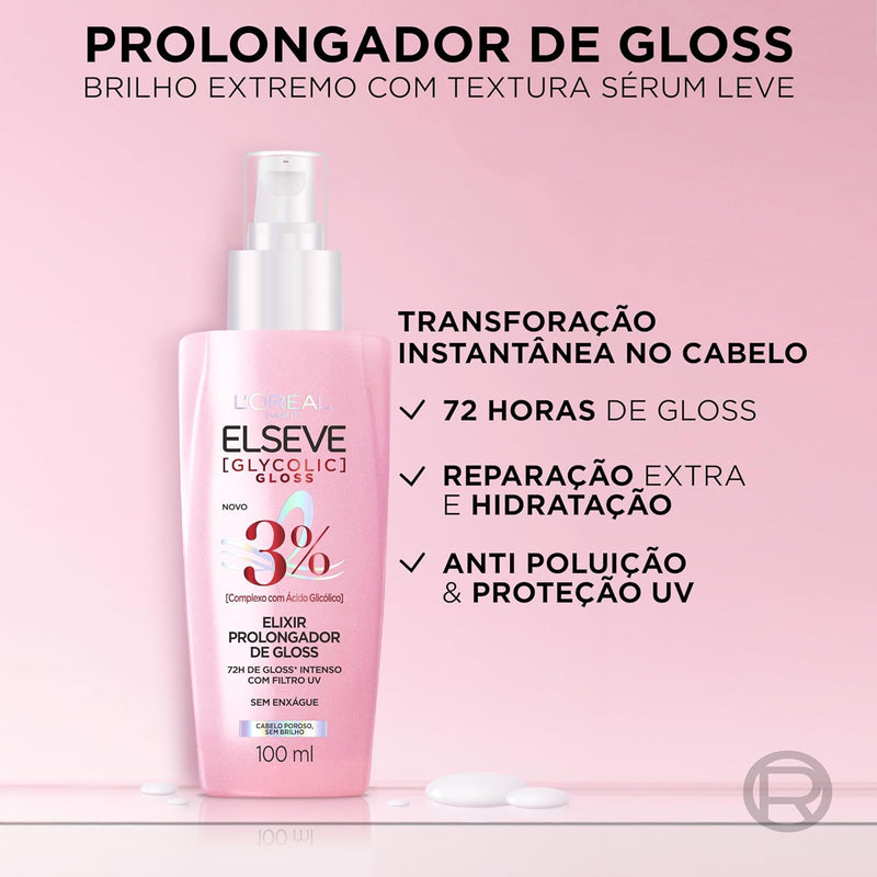 Kit Glycolic Gloss Shampoo + Condicionador + Acidificante + Creme de Tratamento + Sérum