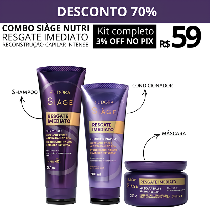 KIT NUTRI RESGATE IMEADIATO - 70% DE DESCONTO