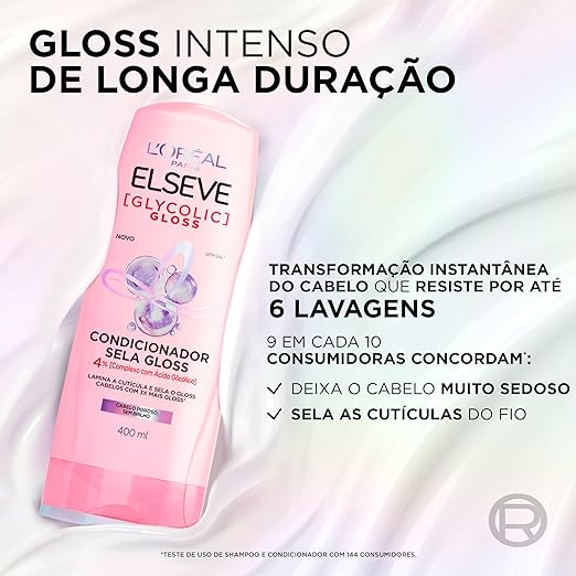 Kit Glycolic Gloss Shampoo + Condicionador + Acidificante + Creme de Tratamento + Sérum