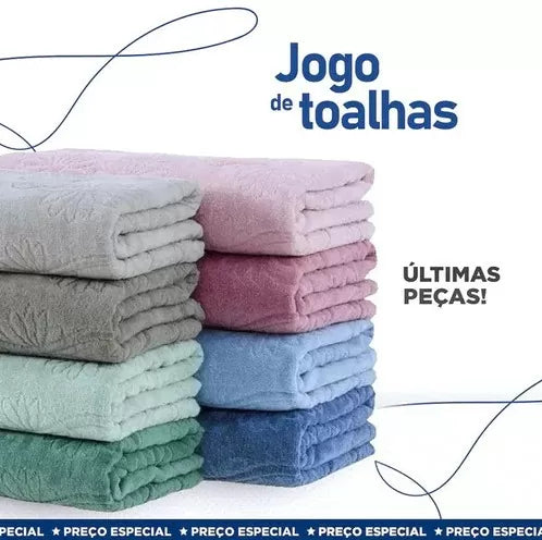 (PROMOÇÃO RELÂMPAGO – ÚLTIMO DIA) Jogo de 10 Toalhas Super Banhão Premium + Brinde